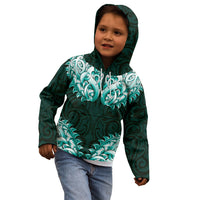 New Zealand Ta Moko Kid Hoodie Aotearoa Maori Chest Tattoo Turquoise LT14 - Polynesian Pride