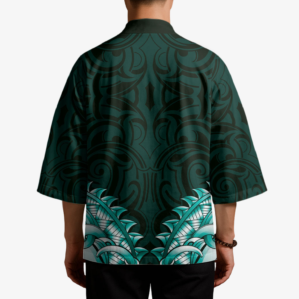 New Zealand Ta Moko Kimono Aotearoa Maori Chest Tattoo Turquoise LT14 - Polynesian Pride
