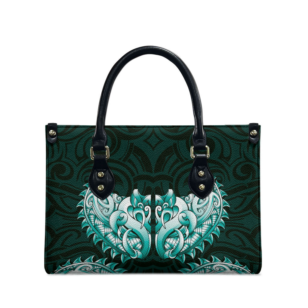 New Zealand Ta Moko Leather Bag Aotearoa Maori Chest Tattoo Turquoise LT14 - Polynesian Pride