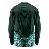 New Zealand Ta Moko Long Sleeve Shirt Aotearoa Maori Chest Tattoo Turquoise LT14 - Polynesian Pride