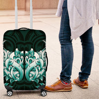 New Zealand Ta Moko Luggage Cover Aotearoa Maori Chest Tattoo Turquoise LT14 Turquoise - Polynesian Pride