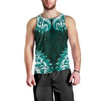 New Zealand Ta Moko Men Tank Top Aotearoa Maori Chest Tattoo Turquoise LT14 - Polynesian Pride