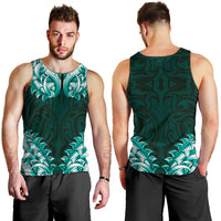 New Zealand Ta Moko Men Tank Top Aotearoa Maori Chest Tattoo Turquoise LT14 - Polynesian Pride