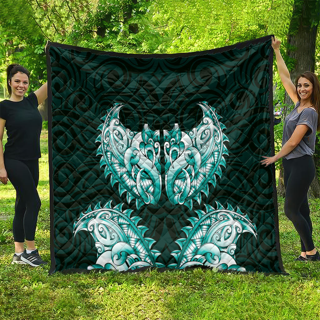 New Zealand Ta Moko Quilt Aotearoa Maori Chest Tattoo Turquoise LT14 - Polynesian Pride