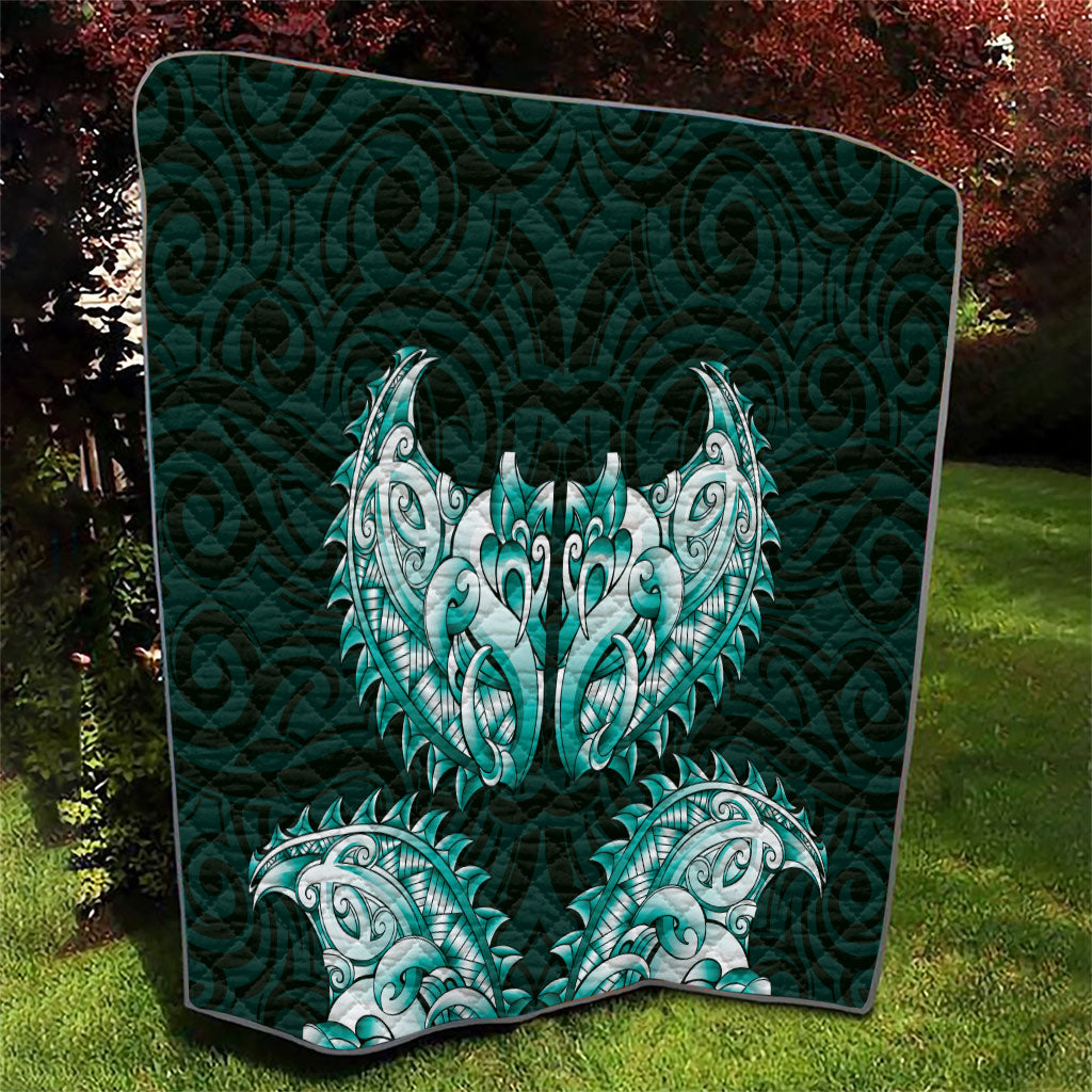 New Zealand Ta Moko Quilt Aotearoa Maori Chest Tattoo Turquoise LT14 - Polynesian Pride