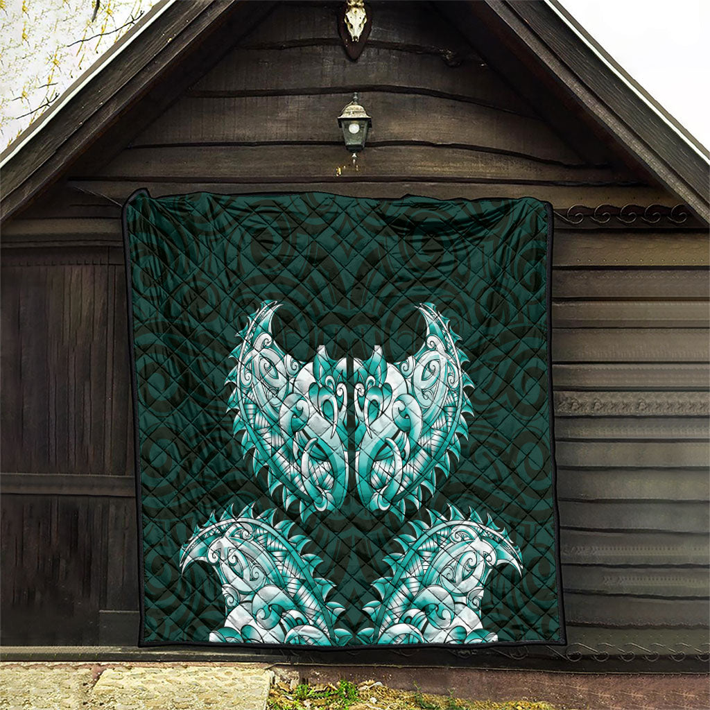 New Zealand Ta Moko Quilt Aotearoa Maori Chest Tattoo Turquoise LT14 - Polynesian Pride