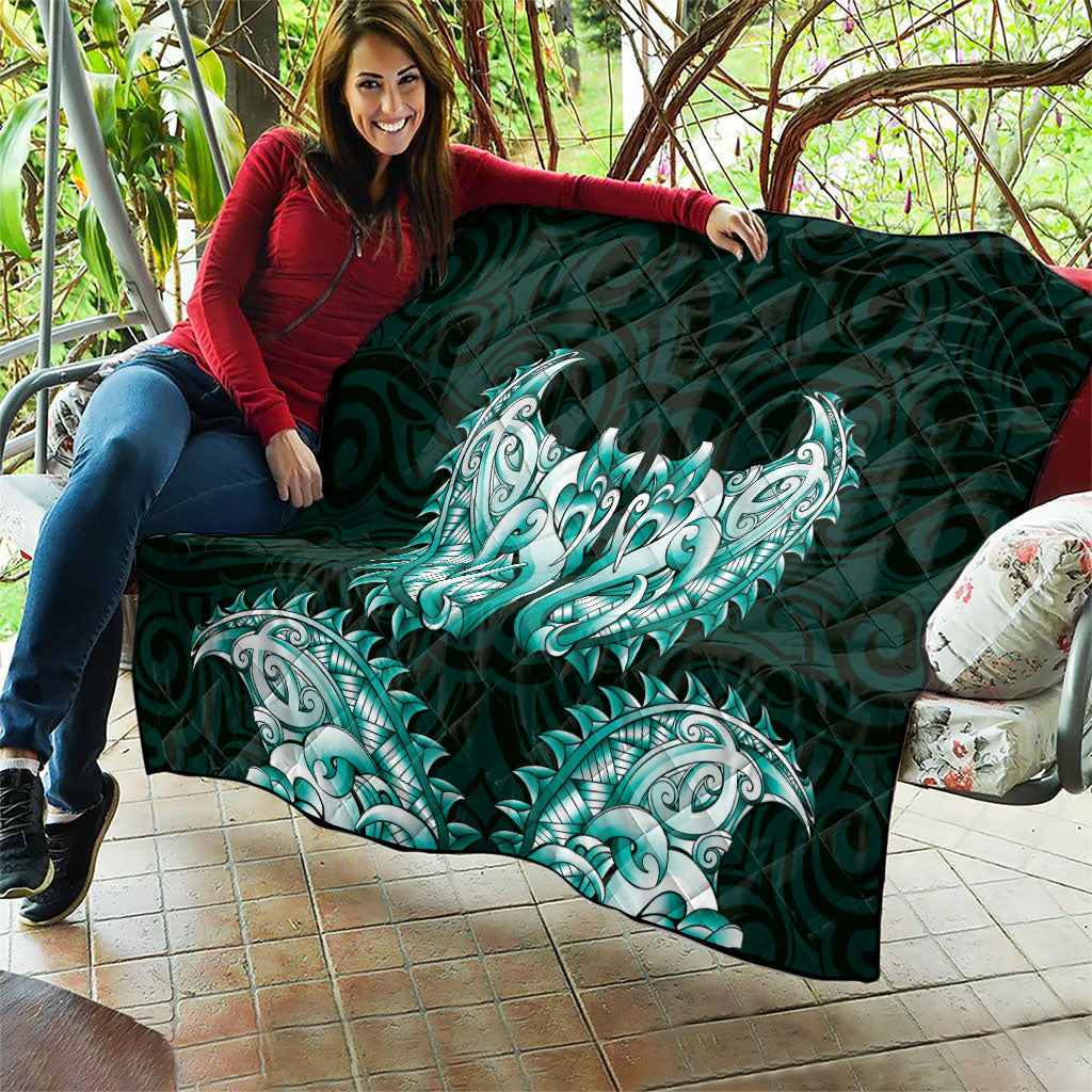 New Zealand Ta Moko Quilt Aotearoa Maori Chest Tattoo Turquoise LT14 - Polynesian Pride