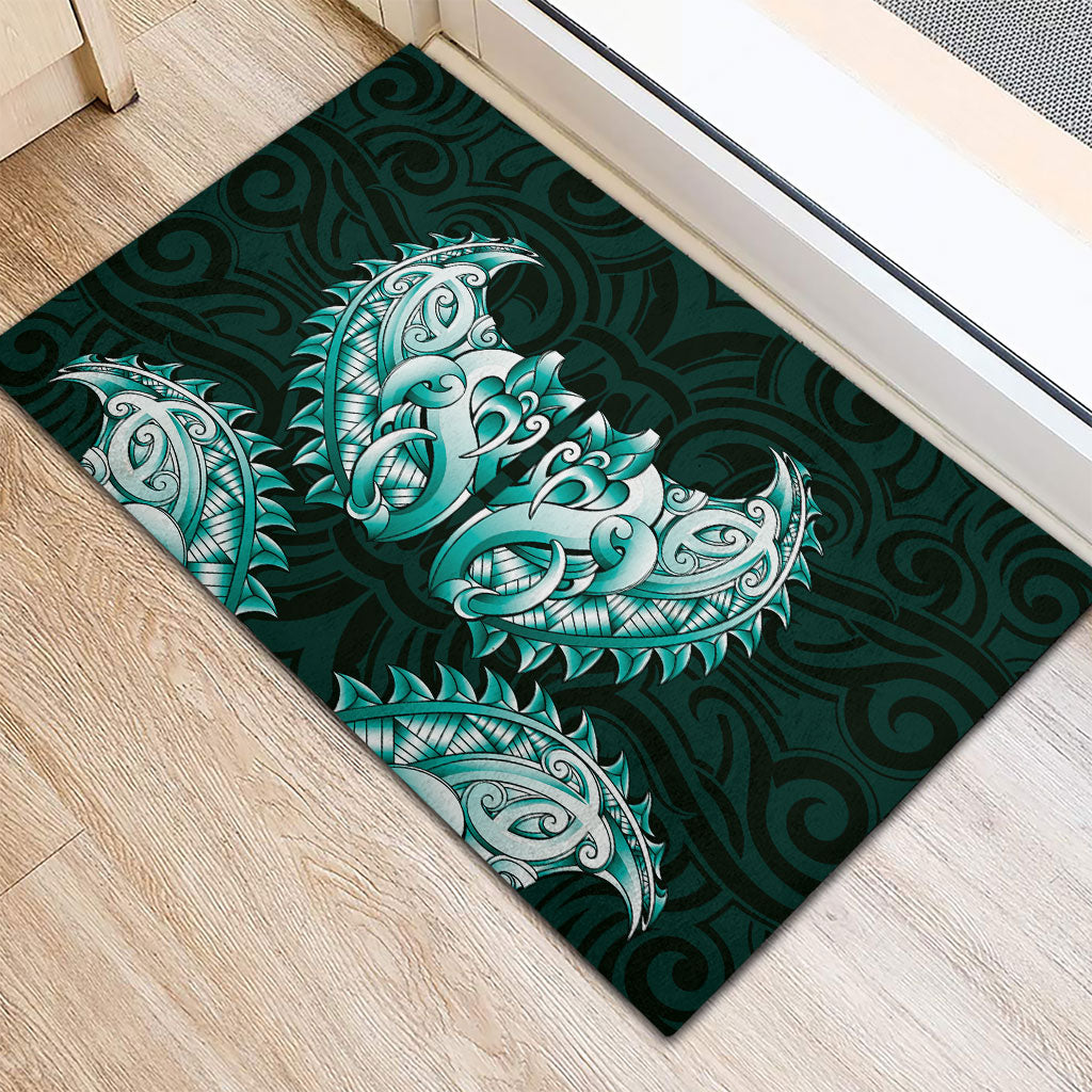 New Zealand Ta Moko Rubber Doormat Aotearoa Maori Chest Tattoo Turquoise LT14 - Polynesian Pride