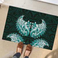 New Zealand Ta Moko Rubber Doormat Aotearoa Maori Chest Tattoo Turquoise LT14 - Polynesian Pride