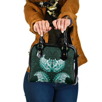 New Zealand Ta Moko Shoulder Handbag Aotearoa Maori Chest Tattoo Turquoise LT14 One Size Turquoise - Polynesian Pride