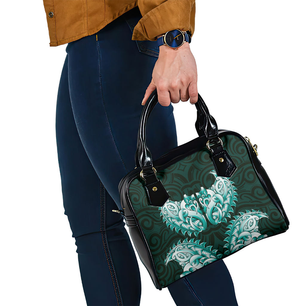 New Zealand Ta Moko Shoulder Handbag Aotearoa Maori Chest Tattoo Turquoise LT14 - Polynesian Pride