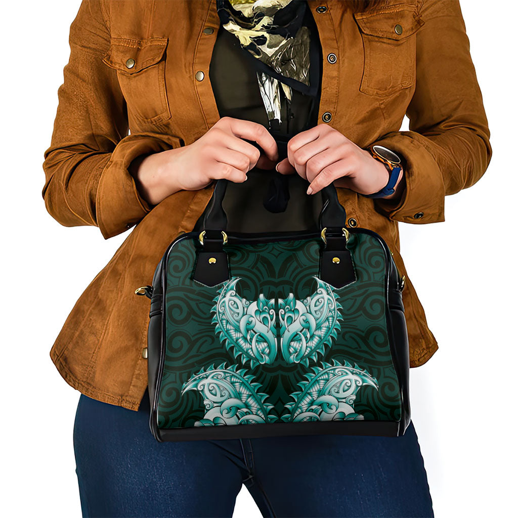 New Zealand Ta Moko Shoulder Handbag Aotearoa Maori Chest Tattoo Turquoise LT14 - Polynesian Pride