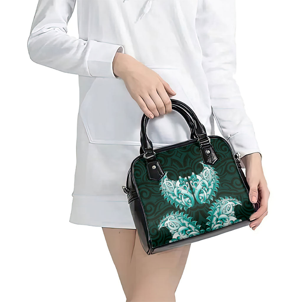 New Zealand Ta Moko Shoulder Handbag Aotearoa Maori Chest Tattoo Turquoise LT14 - Polynesian Pride
