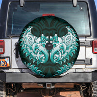 New Zealand Ta Moko Spare Tire Cover Aotearoa Maori Chest Tattoo Turquoise LT14 Turquoise - Polynesian Pride