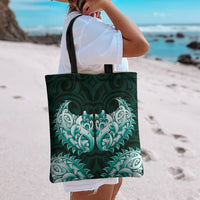New Zealand Ta Moko Tote Bag Aotearoa Maori Chest Tattoo Turquoise LT14 - Polynesian Pride