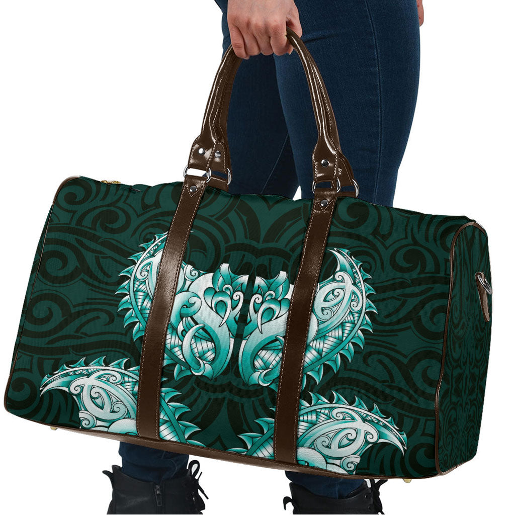 New Zealand Ta Moko Travel Bag Aotearoa Maori Chest Tattoo Turquoise LT14 - Polynesian Pride