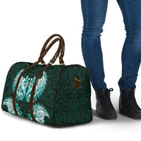 New Zealand Ta Moko Travel Bag Aotearoa Maori Chest Tattoo Turquoise LT14 - Polynesian Pride