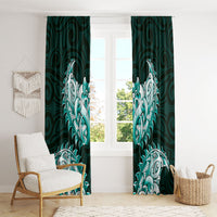 New Zealand Ta Moko Window Curtain Aotearoa Maori Chest Tattoo Turquoise LT14 - Polynesian Pride