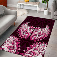New Zealand Ta Moko Area Rug Aotearoa Maori Chest Tattoo Pink LT14 - Polynesian Pride
