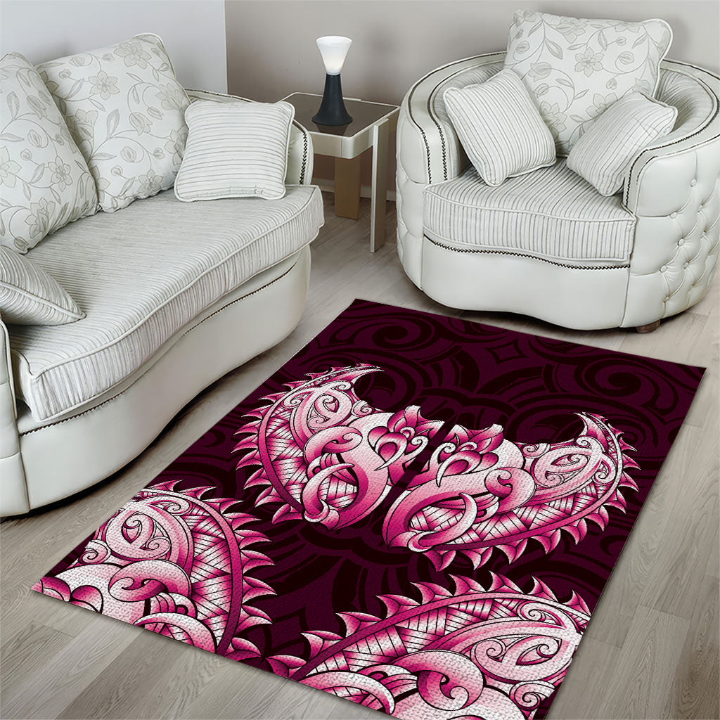 New Zealand Ta Moko Area Rug Aotearoa Maori Chest Tattoo Pink LT14 - Polynesian Pride