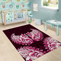 New Zealand Ta Moko Area Rug Aotearoa Maori Chest Tattoo Pink LT14 - Polynesian Pride