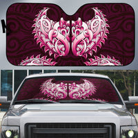 New Zealand Ta Moko Auto Sun Shade Aotearoa Maori Chest Tattoo Pink LT14 Pink - Polynesian Pride