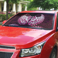 New Zealand Ta Moko Auto Sun Shade Aotearoa Maori Chest Tattoo Pink LT14 - Polynesian Pride