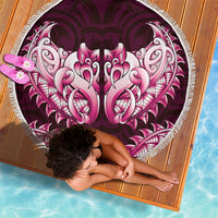 New Zealand Ta Moko Beach Blanket Aotearoa Maori Chest Tattoo Pink LT14 - Polynesian Pride