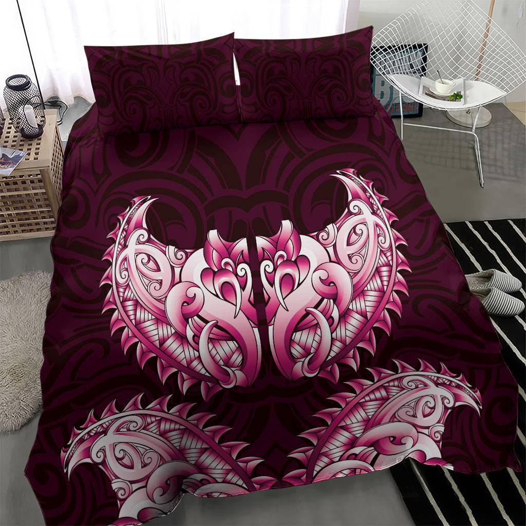 New Zealand Ta Moko Bedding Set Aotearoa Maori Chest Tattoo Pink LT14 - Polynesian Pride