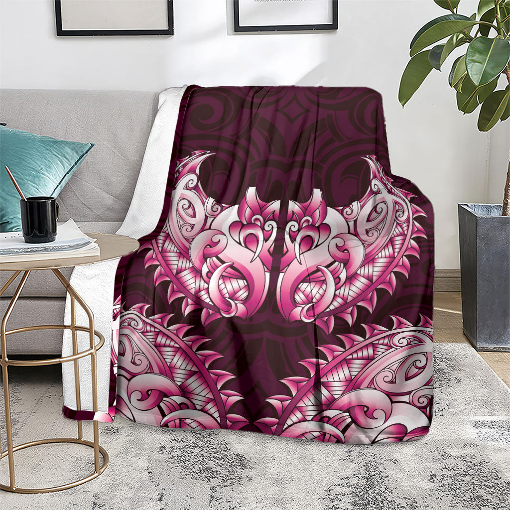 New Zealand Ta Moko Blanket Aotearoa Maori Chest Tattoo Pink LT14 - Polynesian Pride