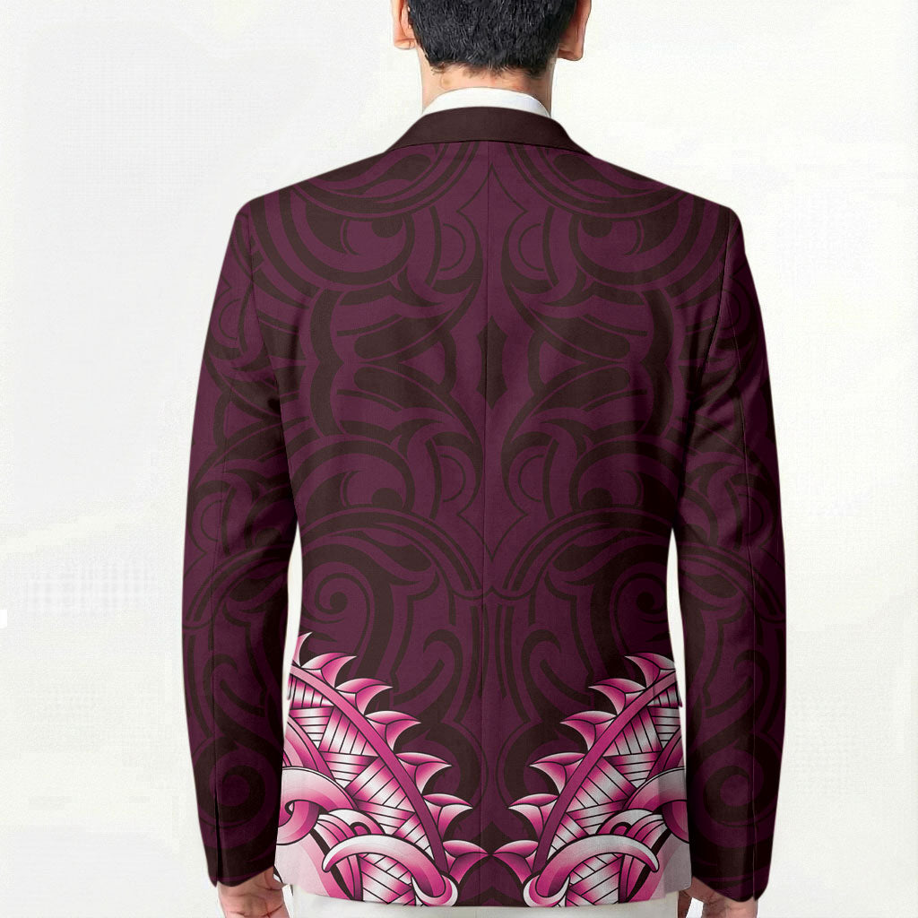 New Zealand Ta Moko Blazer Aotearoa Maori Chest Tattoo Pink LT14 - Polynesian Pride