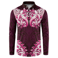 New Zealand Ta Moko Button Sweatshirt Aotearoa Maori Chest Tattoo Pink LT14 Pink - Polynesian Pride