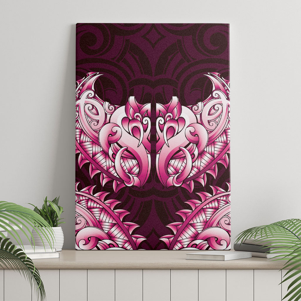 New Zealand Ta Moko Canvas Wall Art Aotearoa Maori Chest Tattoo Pink LT14 - Polynesian Pride