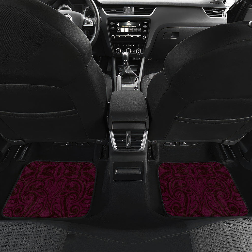 New Zealand Ta Moko Car Mats Aotearoa Maori Chest Tattoo Pink LT14 Set 2pcs - Back Pink - Polynesian Pride