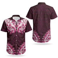 New Zealand Ta Moko Couples Matching Tank Maxi Dress and Hawaiian Shirt Aotearoa Maori Chest Tattoo Pink LT14 - Polynesian Pride