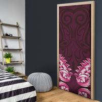 New Zealand Ta Moko Door Cover Aotearoa Maori Chest Tattoo Pink LT14 - Polynesian Pride