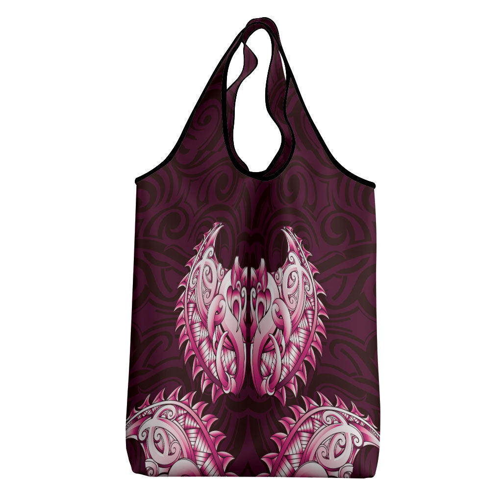 New Zealand Ta Moko Grocery Bag Aotearoa Maori Chest Tattoo Pink LT14 - Polynesian Pride