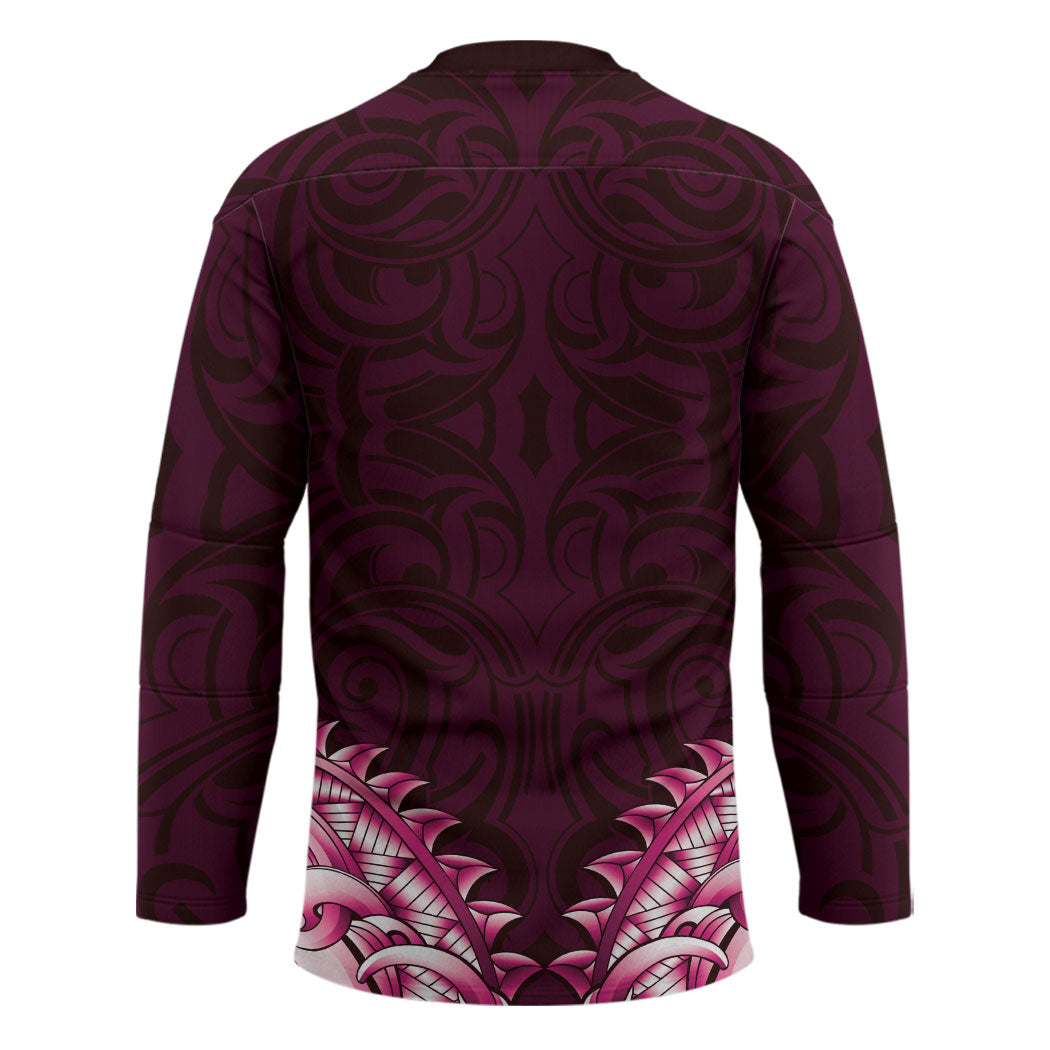 New Zealand Ta Moko Hockey Jersey Aotearoa Maori Chest Tattoo Pink LT14 - Polynesian Pride