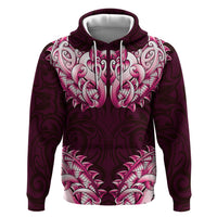 New Zealand Ta Moko Hoodie Aotearoa Maori Chest Tattoo Pink LT14 Pullover Hoodie Pink - Polynesian Pride