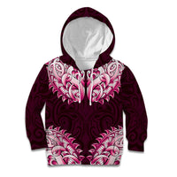 New Zealand Ta Moko Kid Hoodie Aotearoa Maori Chest Tattoo Pink LT14 Hoodie Pink - Polynesian Pride
