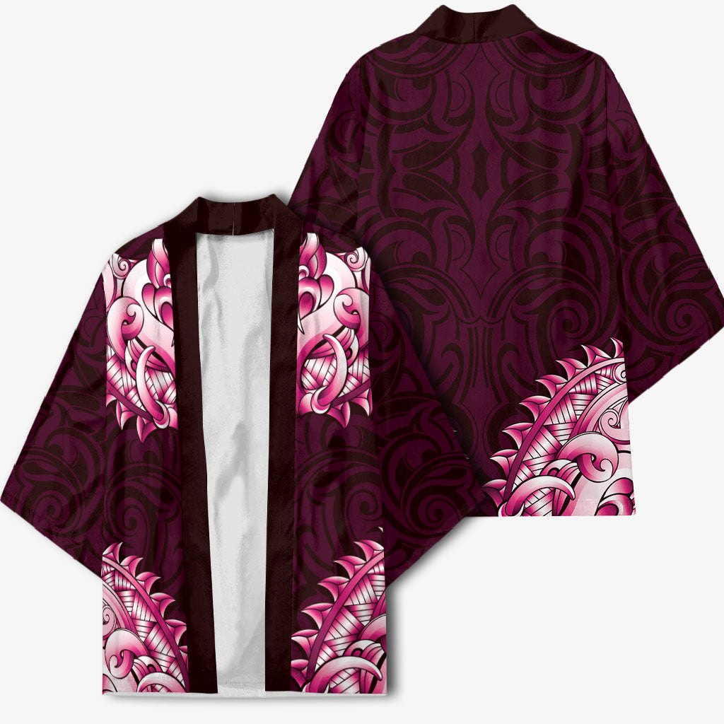 New Zealand Ta Moko Kimono Aotearoa Maori Chest Tattoo Pink LT14 - Polynesian Pride