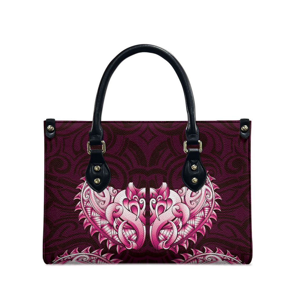 New Zealand Ta Moko Leather Bag Aotearoa Maori Chest Tattoo Pink LT14 - Polynesian Pride