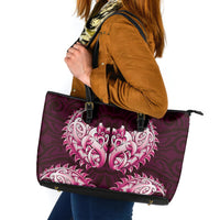 New Zealand Ta Moko Leather Tote Bag Aotearoa Maori Chest Tattoo Pink LT14 Pink - Polynesian Pride