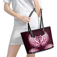 New Zealand Ta Moko Leather Tote Bag Aotearoa Maori Chest Tattoo Pink LT14 - Polynesian Pride