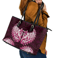 New Zealand Ta Moko Leather Tote Bag Aotearoa Maori Chest Tattoo Pink LT14 - Polynesian Pride