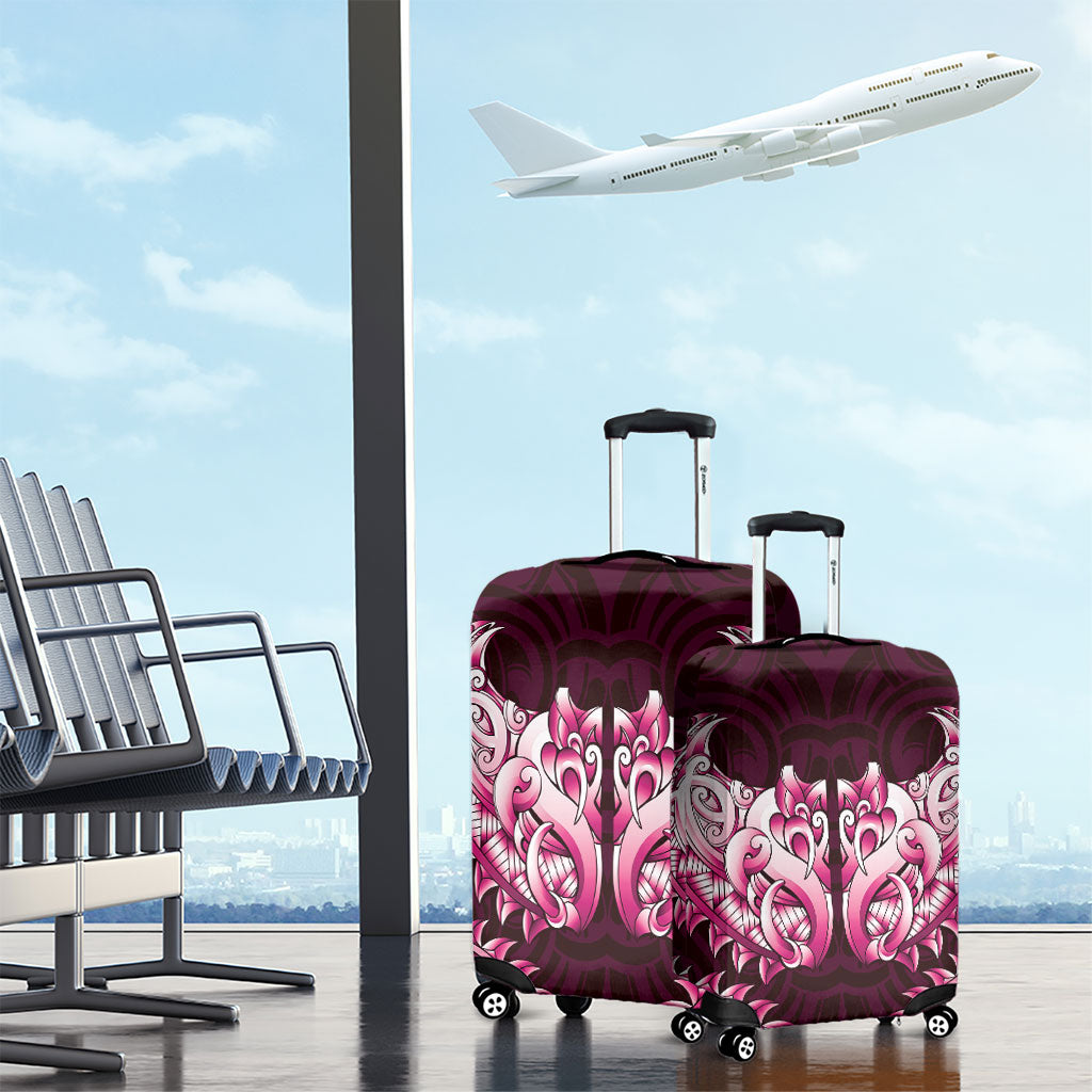 New Zealand Ta Moko Luggage Cover Aotearoa Maori Chest Tattoo Pink LT14 - Polynesian Pride