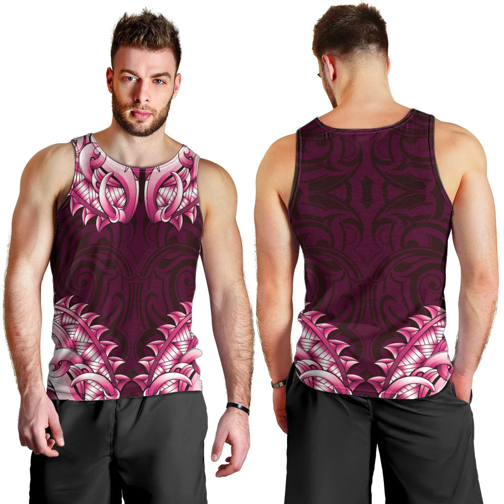 New Zealand Ta Moko Men Tank Top Aotearoa Maori Chest Tattoo Pink LT14 - Polynesian Pride