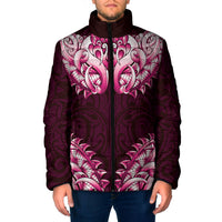 New Zealand Ta Moko Padded Jacket Aotearoa Maori Chest Tattoo Pink LT14 Men Pink - Polynesian Pride