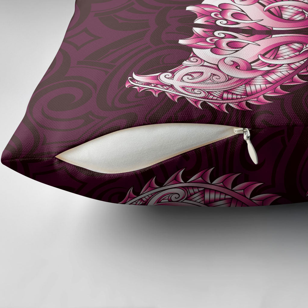 New Zealand Ta Moko Pillow Cover Aotearoa Maori Chest Tattoo Pink LT14 - Polynesian Pride