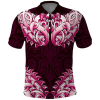 New Zealand Ta Moko Polo Shirt Aotearoa Maori Chest Tattoo Pink LT14 Pink - Polynesian Pride